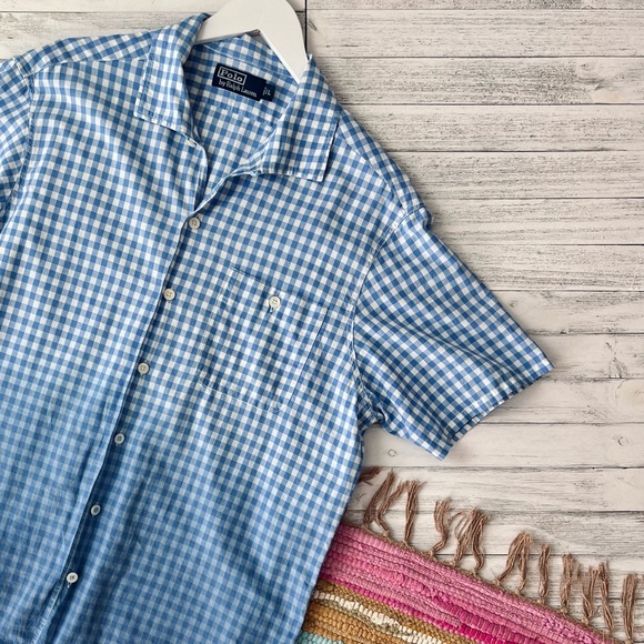 Polo by Ralph Lauren Camp Collar Ombré Gingham Plaid Shirt - Custom Dyed - Picture 8 of 15